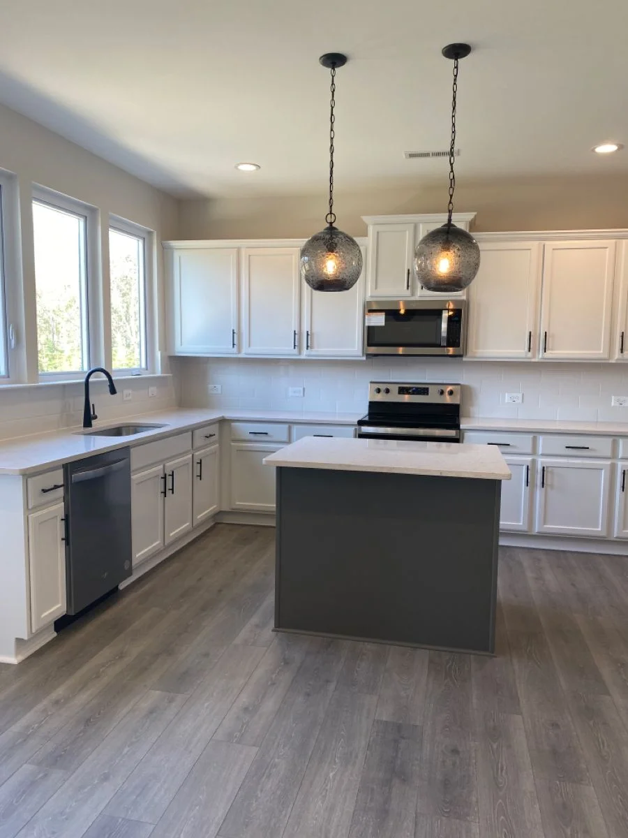 Off-White Kitchen with Charcoal Island